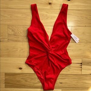 Victoria's Secret Red Twist Front One-Piece Swimsuit